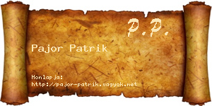 Pajor Patrik névjegykártya
